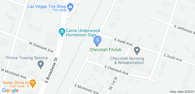 Map to Checotah Fit Club 